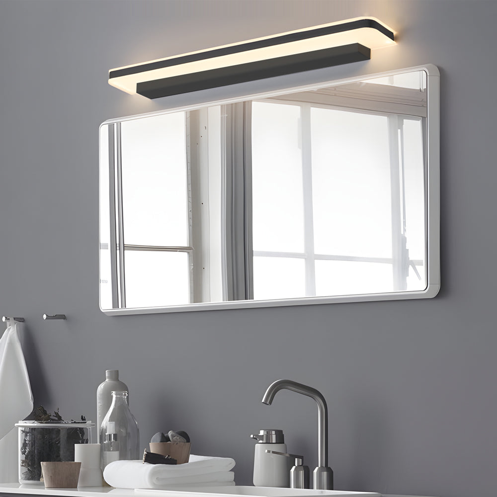 Matte Black Dimmable Linear LED Bathroom Vanity Light with Modern Acrylic-Lighom