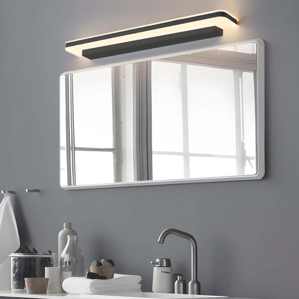 Matte Black Dimmable Linear LED Bathroom Vanity Light with Modern Acrylic-Lighom