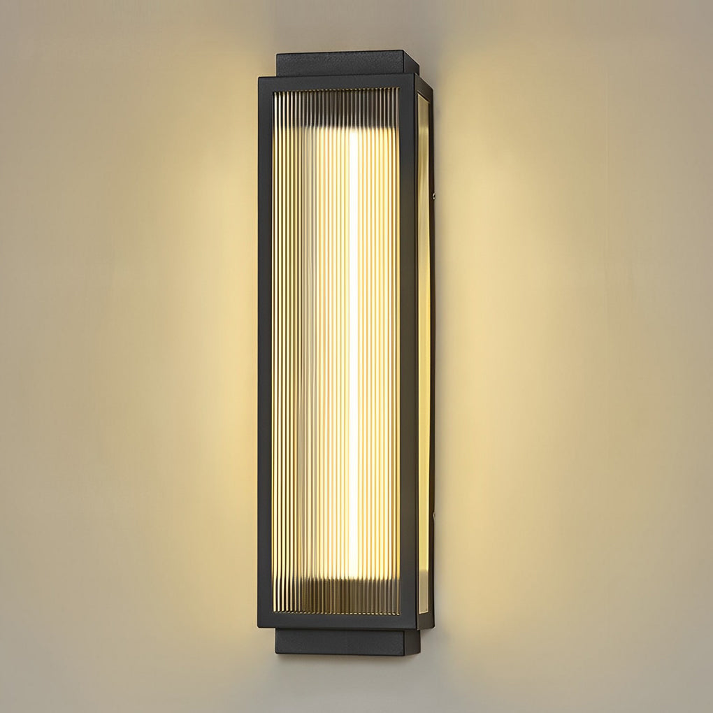 Rectangular Strip Waterproof LED Black Modern Outdoor Wall Lights-Lighom