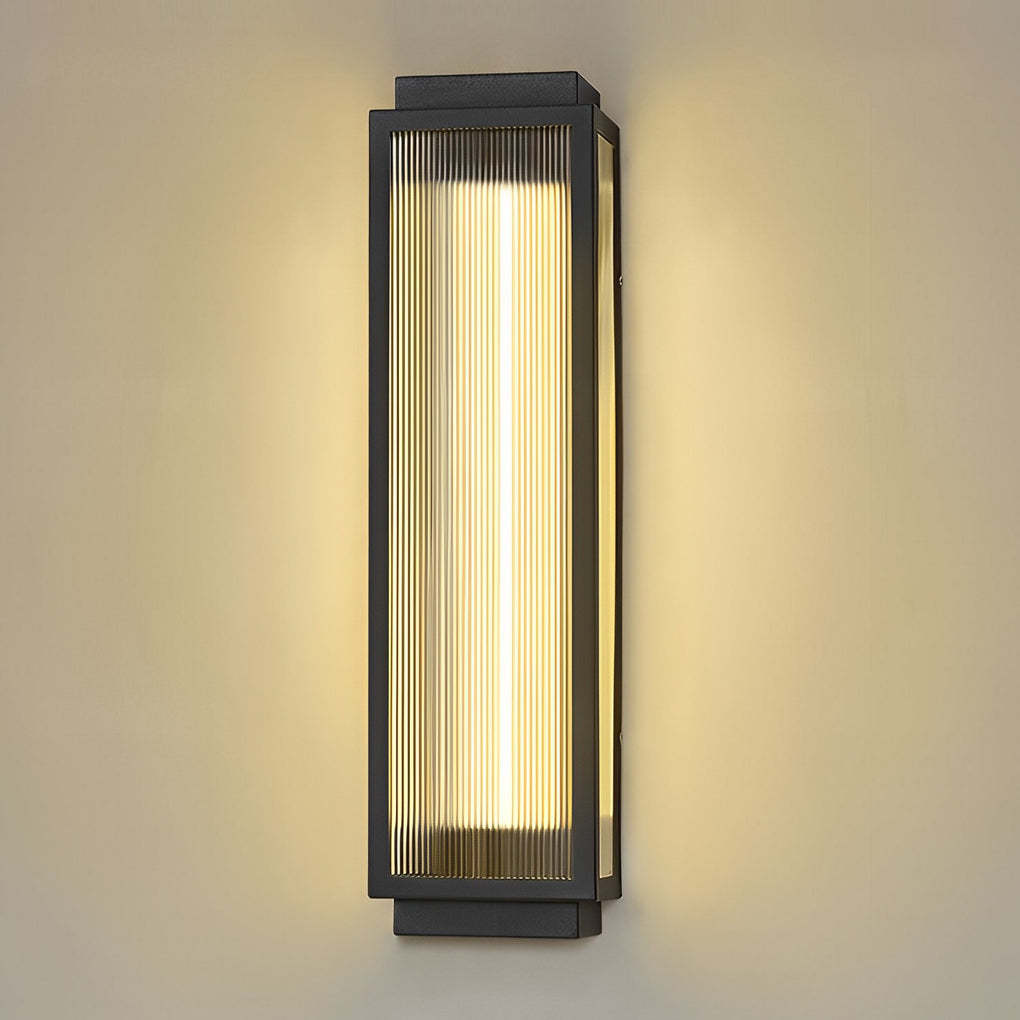 Rectangular Strip Waterproof LED Black Modern Outdoor Wall Lights-Lighom