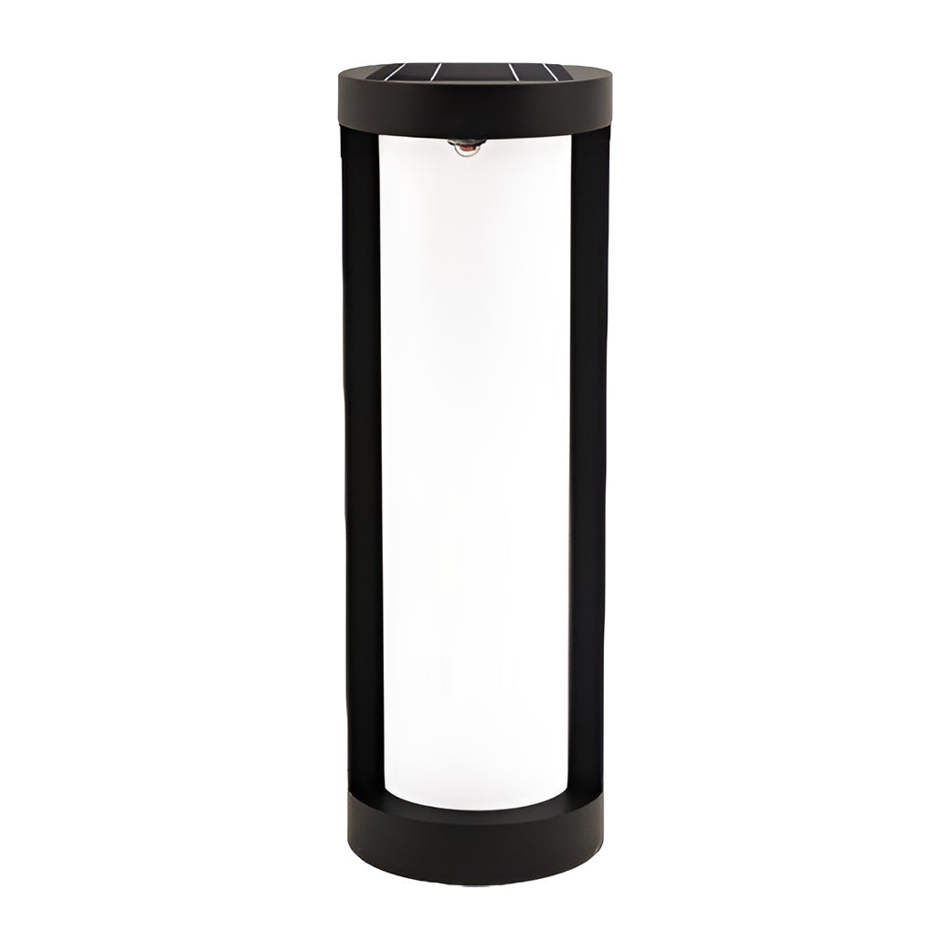 Black Cylindrical LED Pathway Lights Solar and Wired Outdoor Lighting Solutions-Lighom