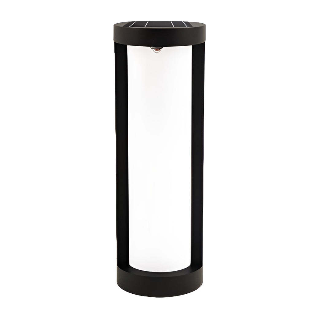Black Cylindrical LED Pathway Lights Solar and Wired Outdoor Lighting Solutions-Lighom