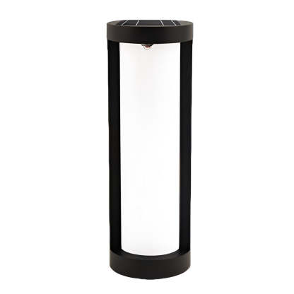 Black Cylindrical LED Pathway Lights Solar and Wired Outdoor Lighting Solutions-Lighom