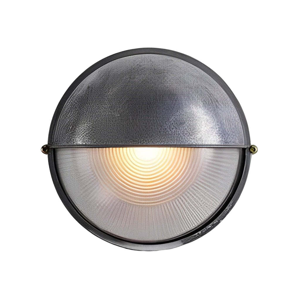 Round Oval Cast Aluminum Glass Waterproof Retro Industrial Wall Lamp-Lighom