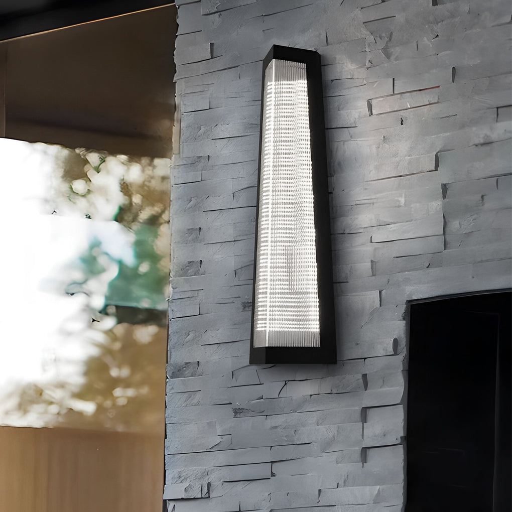 Striped Acrylic Black Modern Outdoor Wall Light