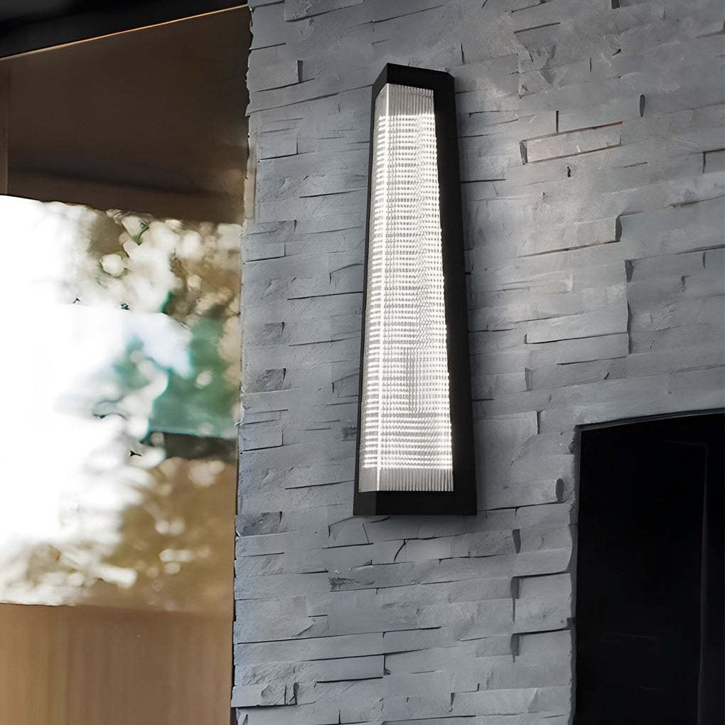 Striped Acrylic Black Modern Outdoor Wall Light