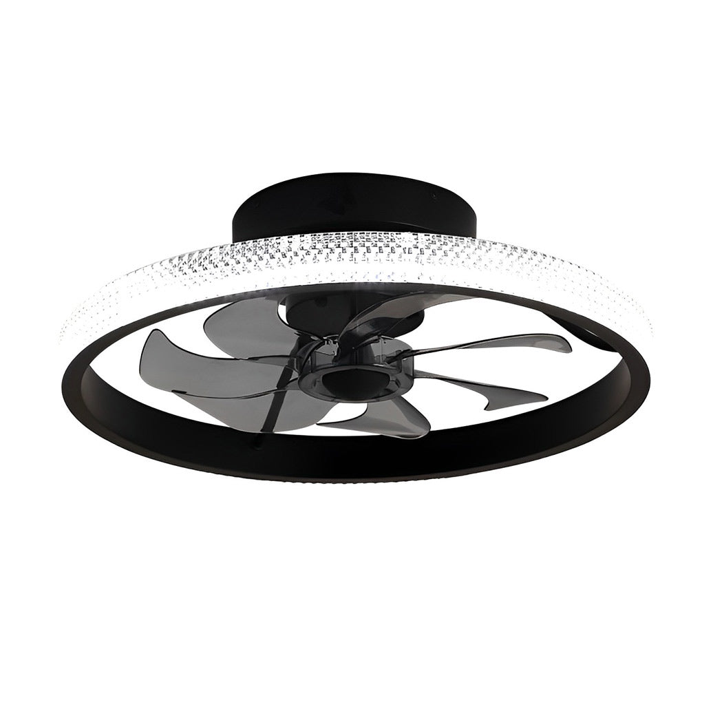 Round Inverter Mute LED Dimmable Bladeless Ceiling Fan