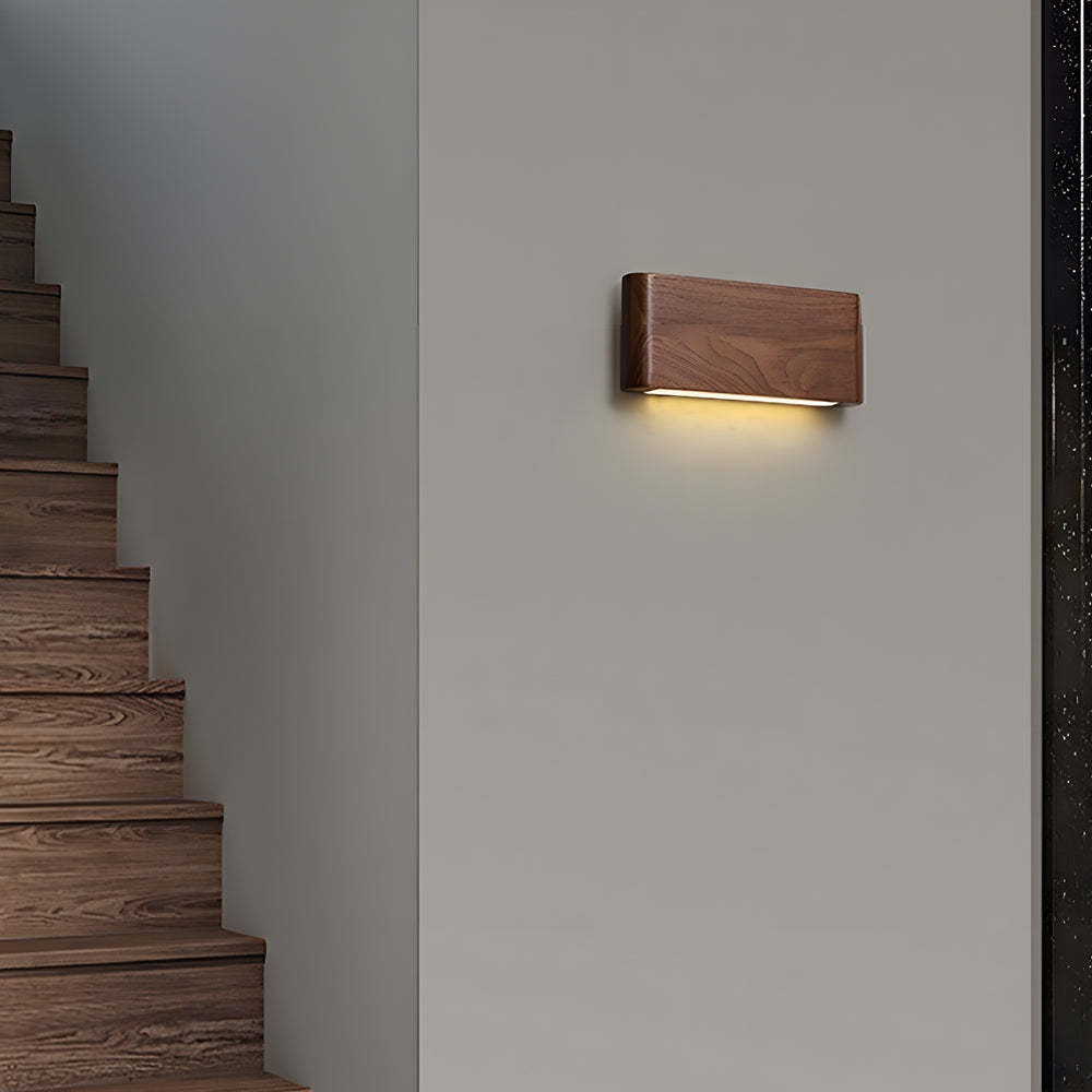 Linear Walnut Wood LED Wall Sconce-Lighom