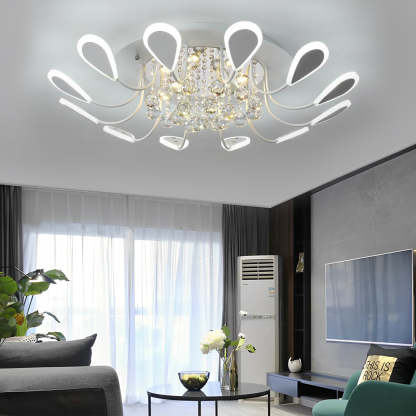 Creative Flower Shaped Dimmable LED Crystal Modern Ceiling Lights-Lighom