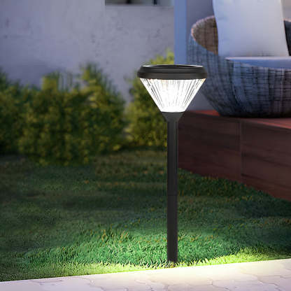 27.6-inch H Black Garden Solar Pathway Lights-Lighom