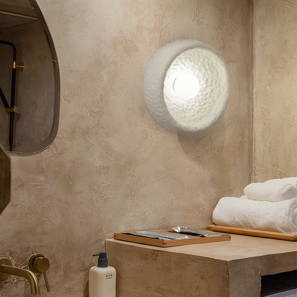 Japanese White Round Wall Sconce