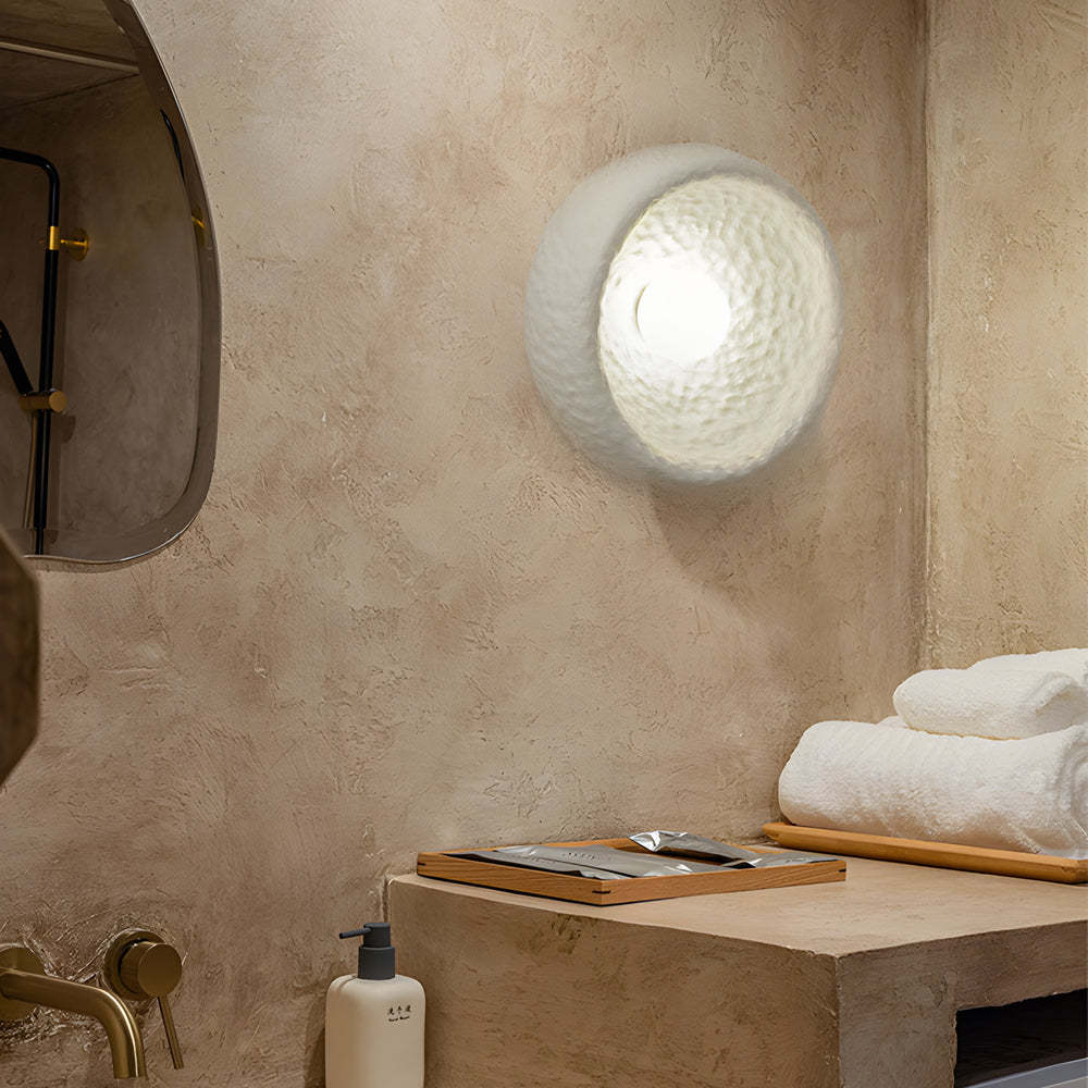 Japanese White Round Wall Sconce