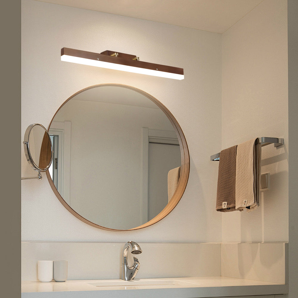 31" Walnut LED Warm White Modern Bathroom Vanity Light