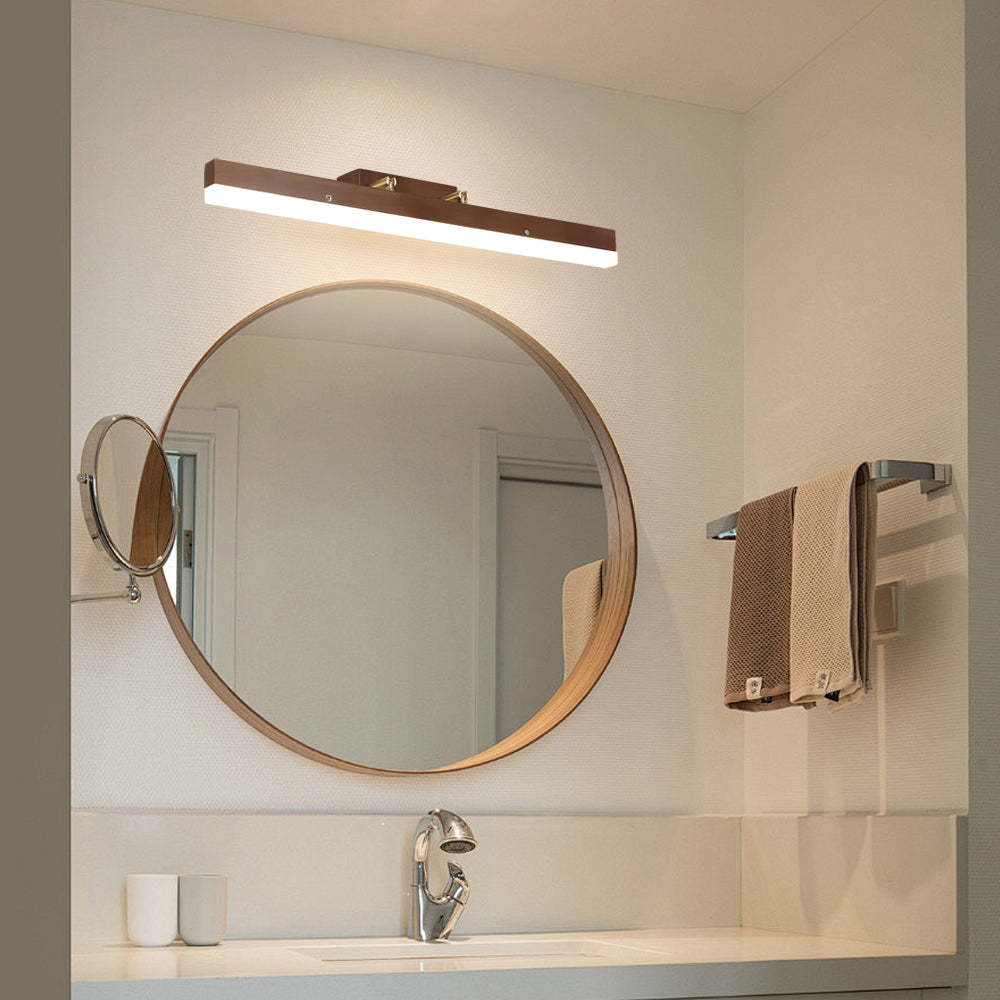 31" Walnut LED Warm White Modern Bathroom Vanity Light