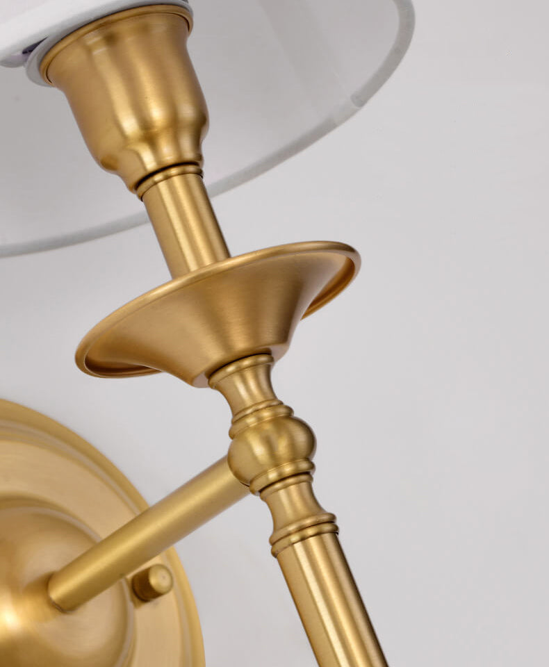 Modern Brass Fabric Wall Sconce