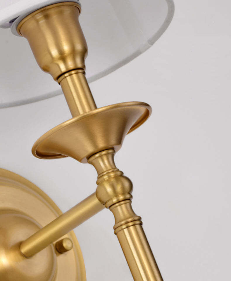 Modern Brass Fabric Wall Sconce