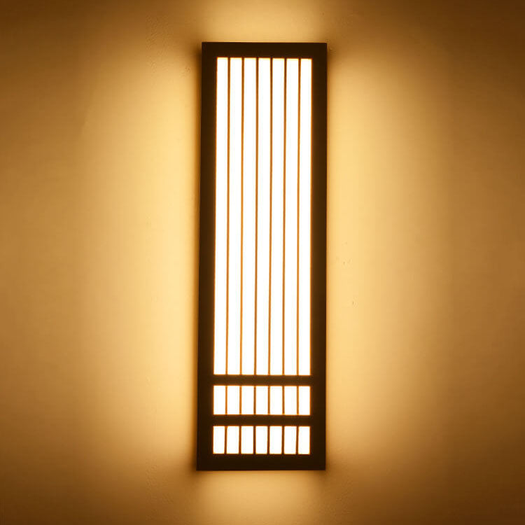 Simple Solid Wood Rectangular Japanese Sconce