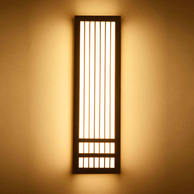 Simple Solid Wood Rectangular Japanese Sconce