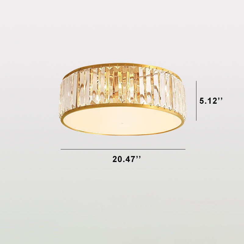Modern Iron Crystal Round 3/4/5-Light Flush Mount