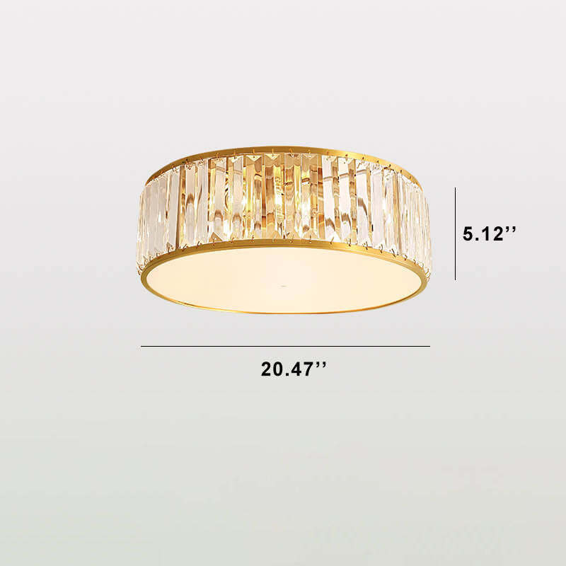 Modern Iron Crystal Round 3/4/5-Light Flush Mount