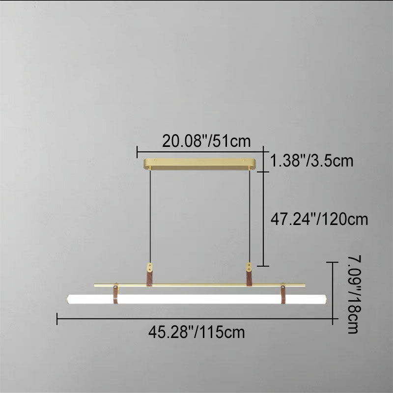 Nordic Minimalist Leather LED Island Chandelier
