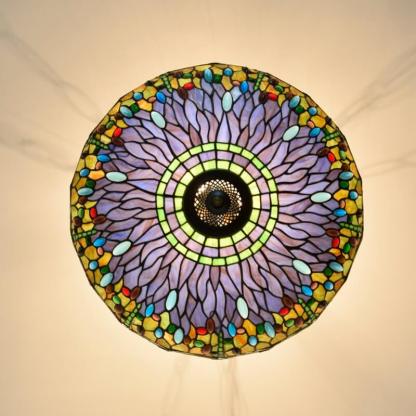 Vintage Tiffany Dragonfly Stained Glass Chandelier