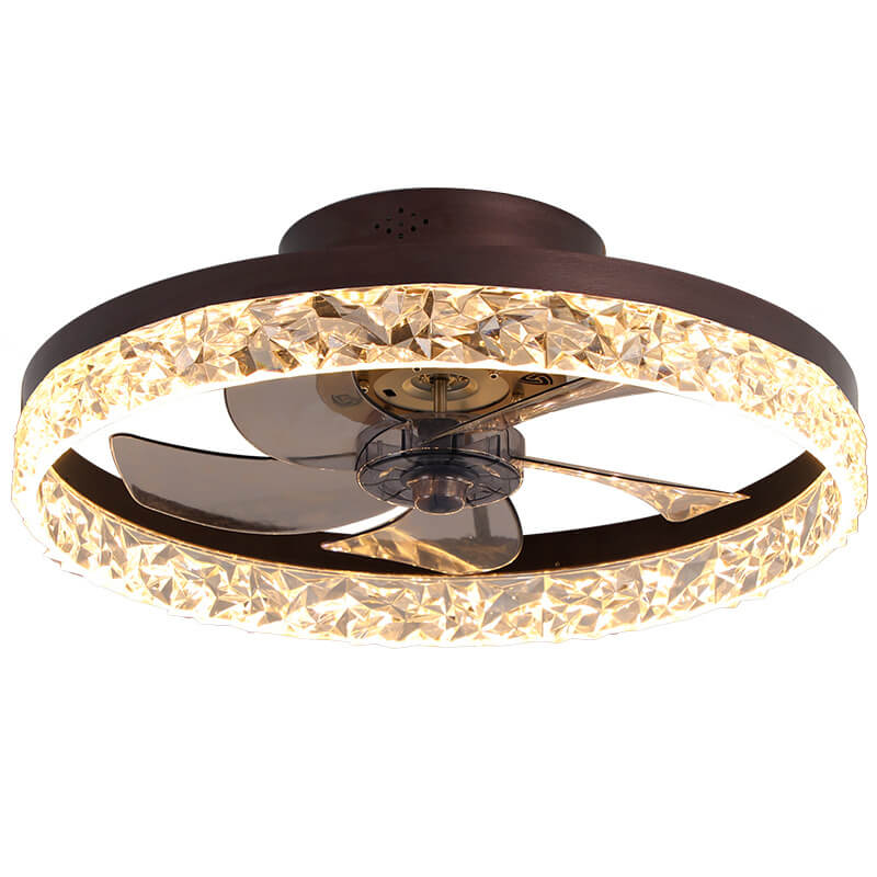 Modern Circle Ring LED Semi-Flush Ceiling Fan Light