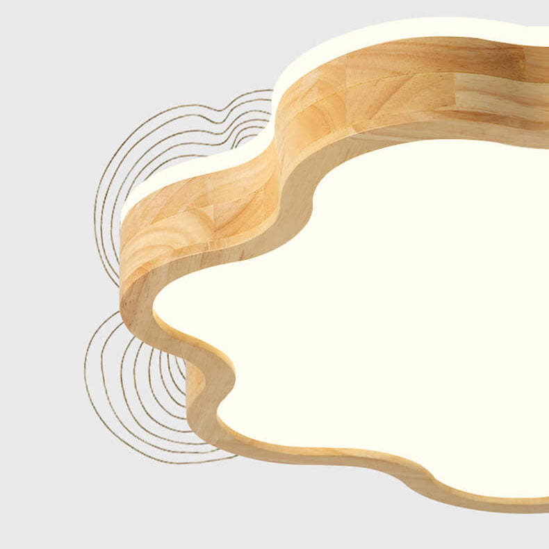 Nordic Flower Wooden LED Flush Mount Light