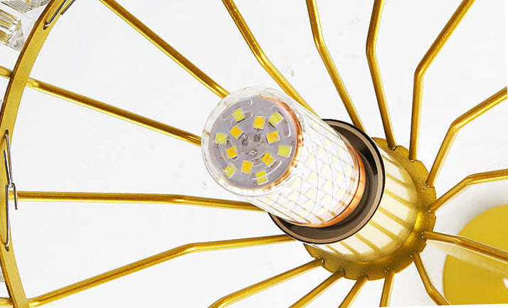 Modern Crystal Dome Semi-Flush Ceiling Light