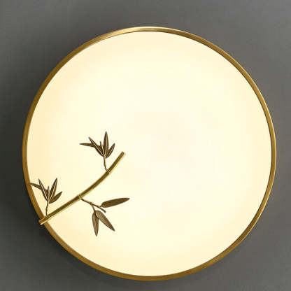 Modern Round Bamboo Pattern LED Flush Mount Light