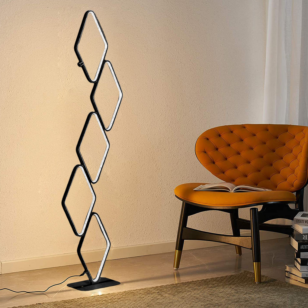 Modern Metal Square Stacked LED Floor Lamp-Lighom