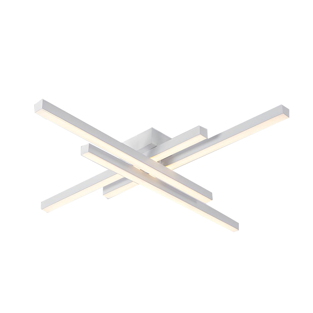 4-Light Modern Linear Parallax LED Flush Mount Ceiling Light