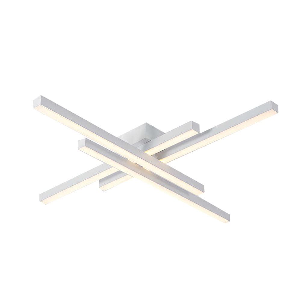 4-Light Modern Linear Parallax LED Flush Mount Ceiling Light