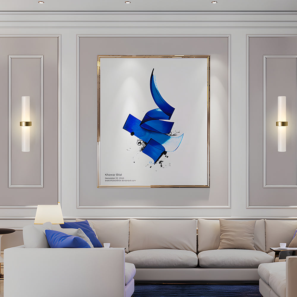 Modern Frosted Glass Tube 1-Light Wall Sconce in Warm White for Living Room-Lighom