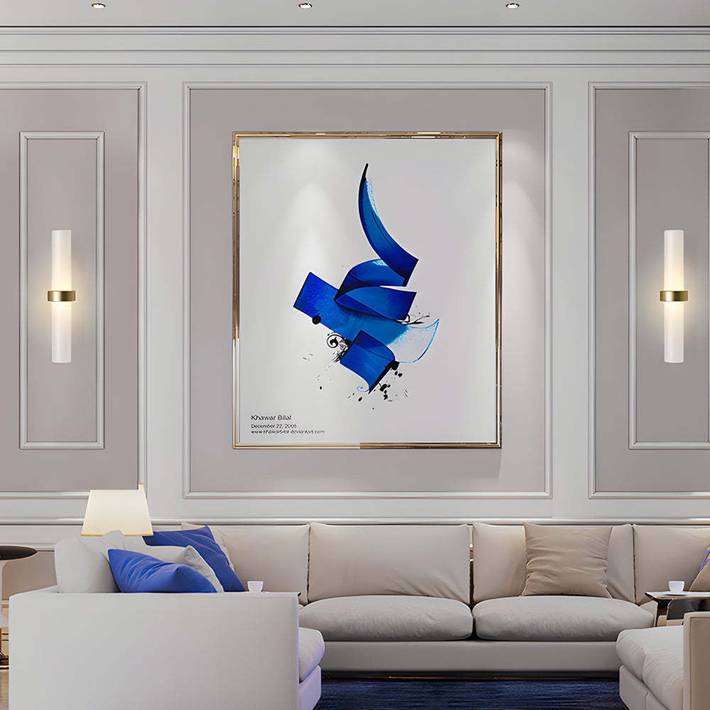 Modern Frosted Glass Tube 1-Light Wall Sconce in Warm White for Living Room-Lighom