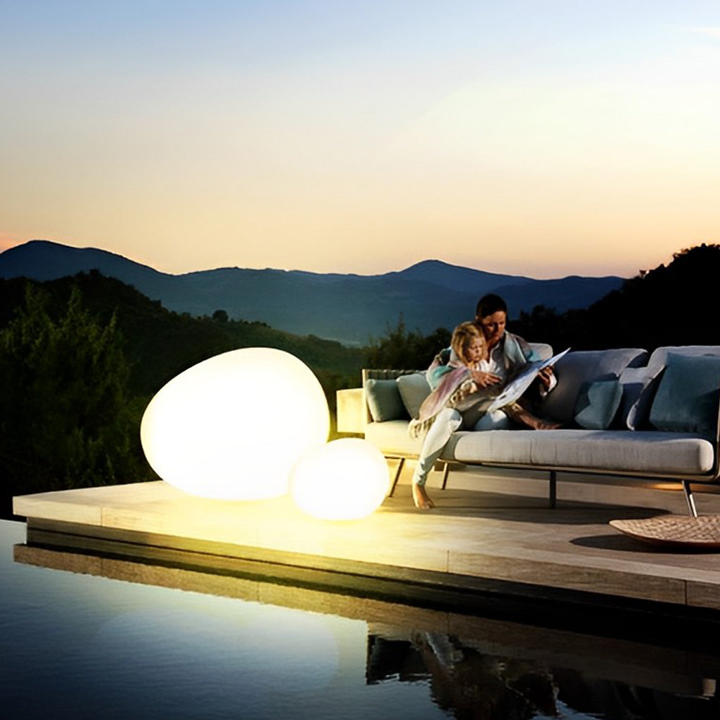 Adjustable LED Cobblestone Outdoor Lamp 3-Color Lighting for Gardens and Lawns-Lighom