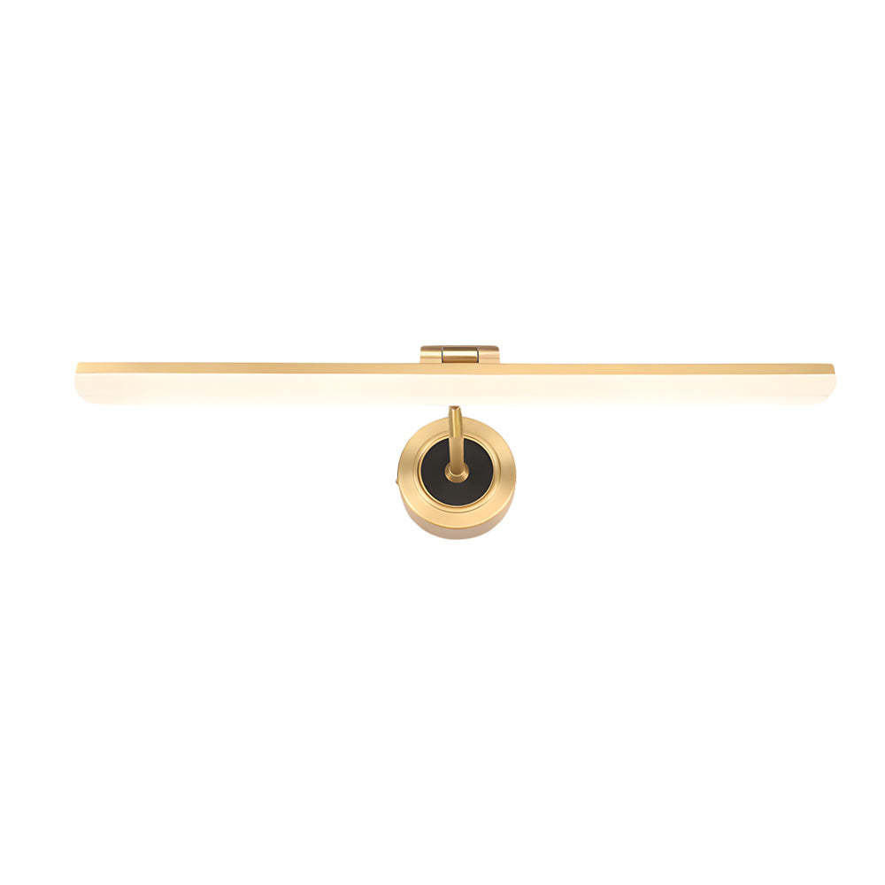 Adjustable LED Bathroom Vanity Mirror Light with Rotatable Flat Bar in Gold/Black Finish-Lighom