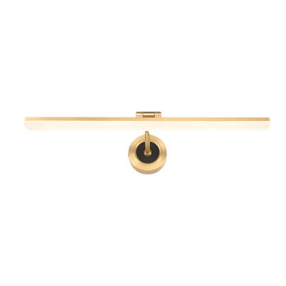 Adjustable LED Bathroom Vanity Mirror Light with Rotatable Flat Bar in Gold/Black Finish-Lighom