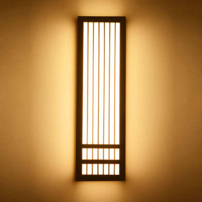 Simple Solid Wood Rectangular Japanese Sconce