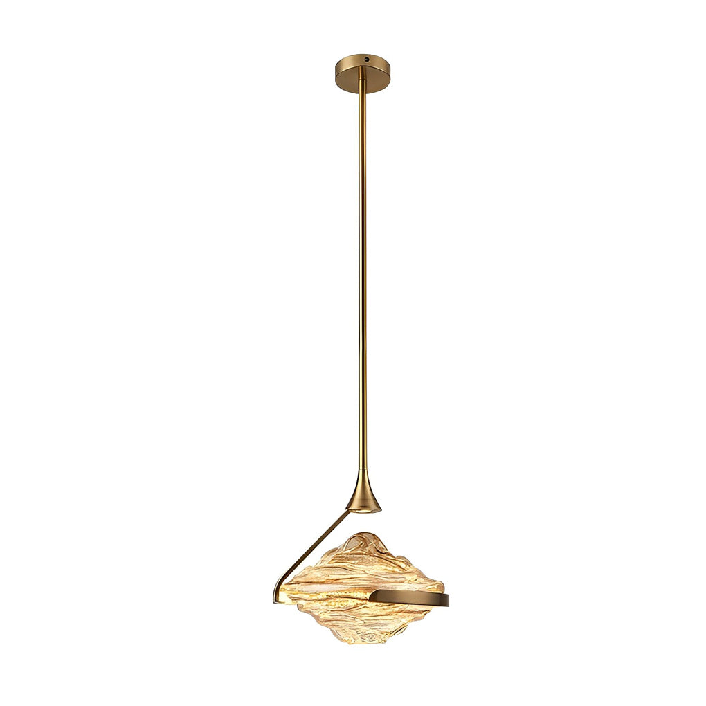 Glass UFO Spinning Top LED Modern Bedside Pendant