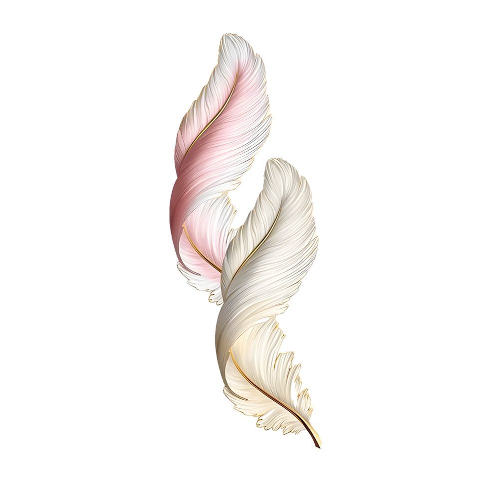Feather Decorative USB Remote LED Wall Light — White+Orange