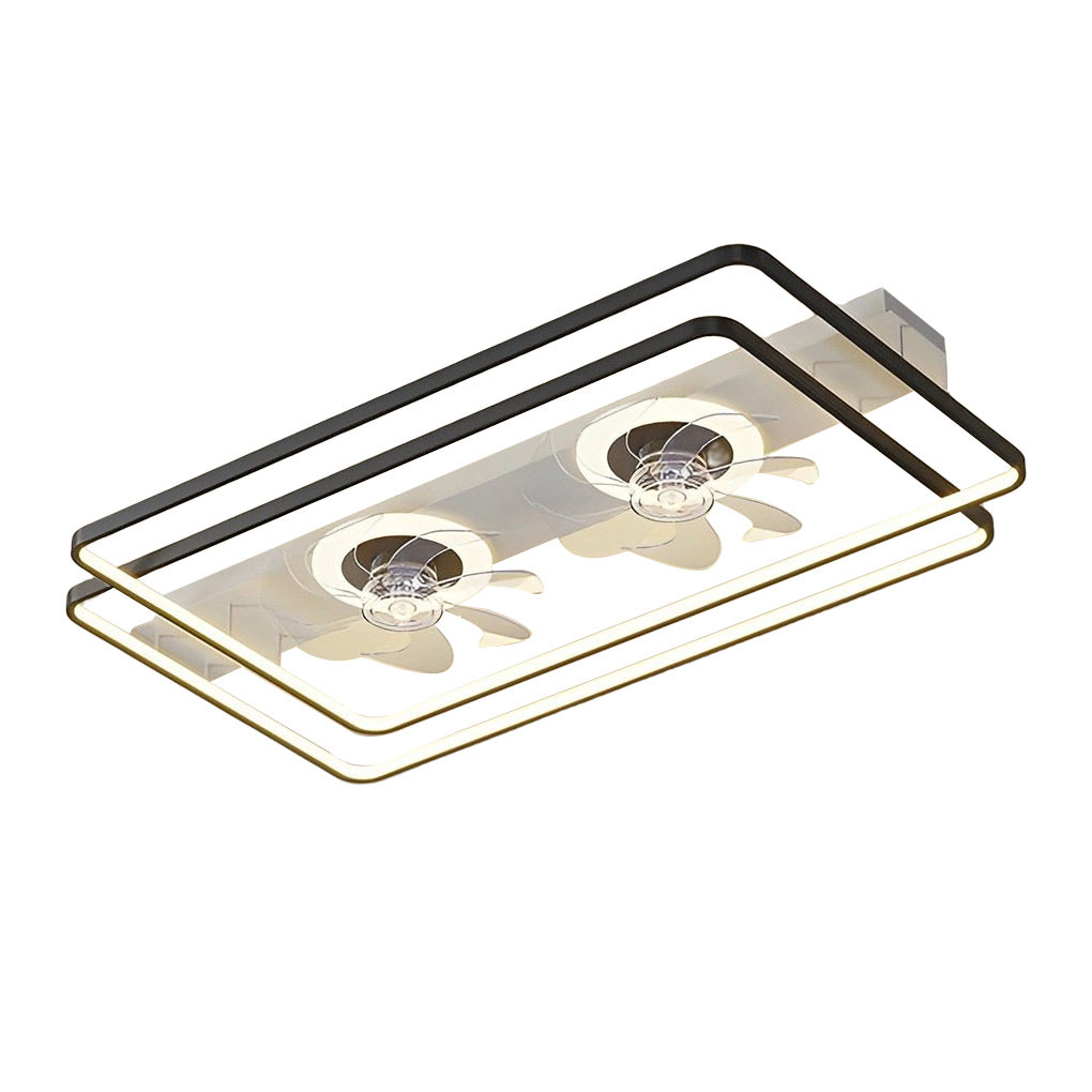 Rectangular 3-Step Dimming Nordic Dual Bladeless Fan