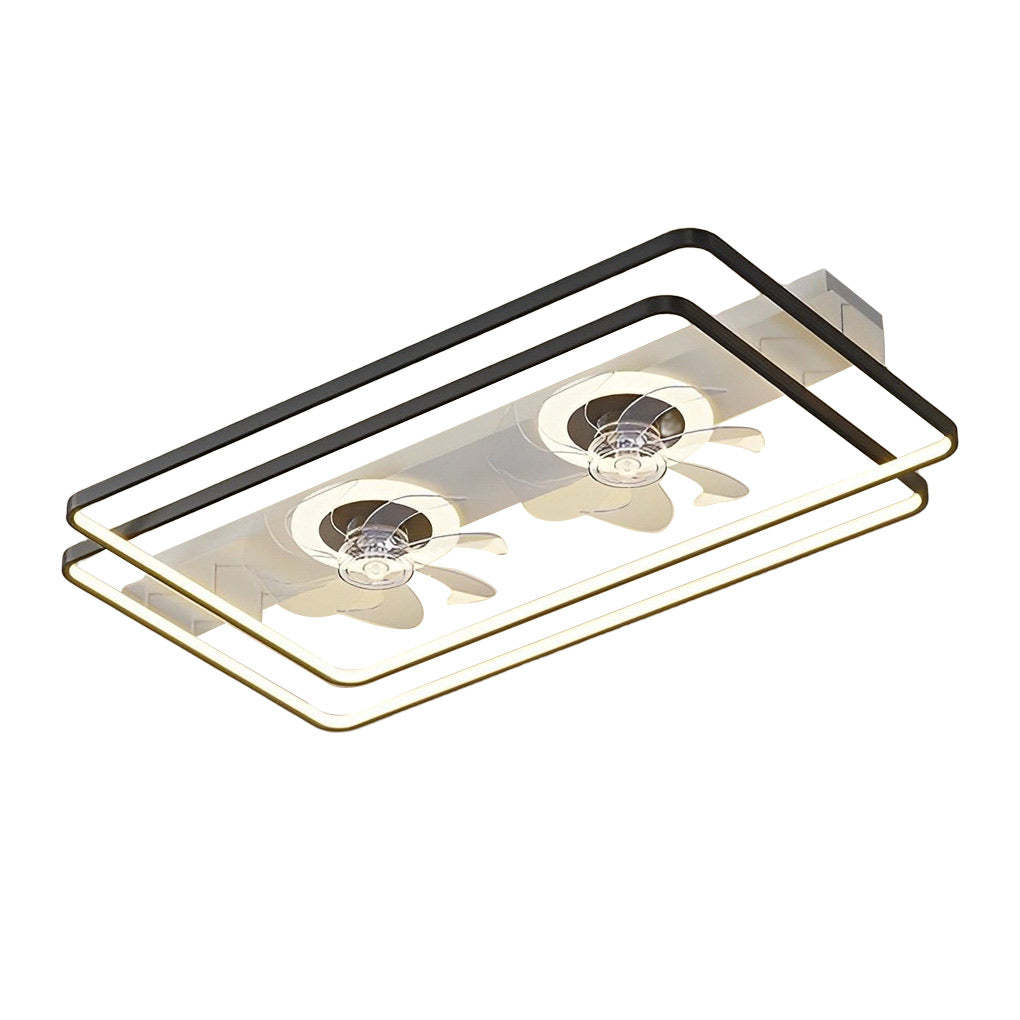 Rectangular 3-Step Dimming Nordic Dual Bladeless Fan