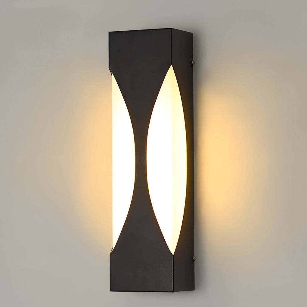Creative Rectangular Waterproof LED Black Modern Outdoor Wall Sconce Lighting-Lighom