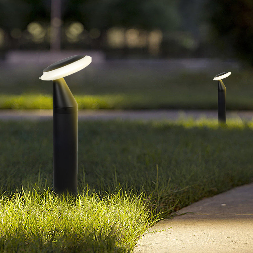 Waterproof Round Mushroom LED Black Modern Pathway Lights Lawn Lamp-Lighom