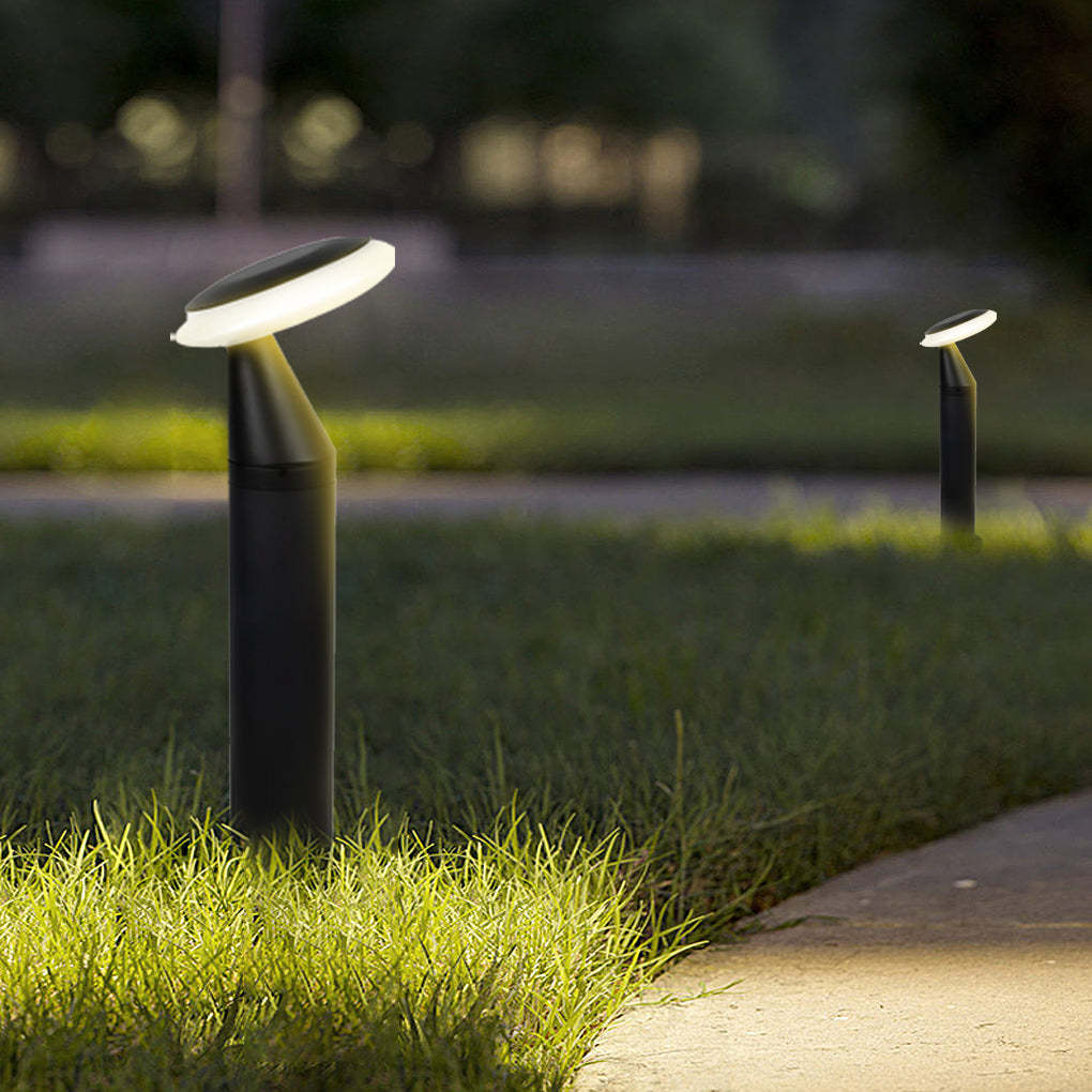 Waterproof Round Mushroom LED Black Modern Pathway Lights Lawn Lamp-Lighom