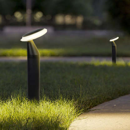Waterproof Round Mushroom LED Black Modern Pathway Lights Lawn Lamp-Lighom