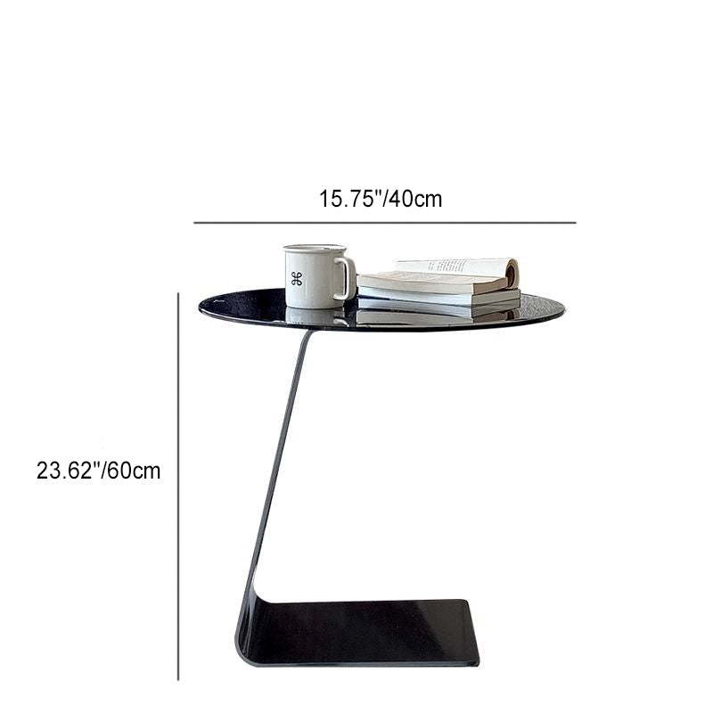 Modern Round Steel Glass Side Table
