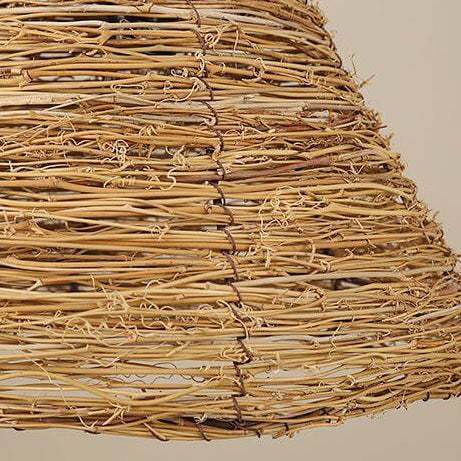 Retro Rattan Woven Dome Pendant Light