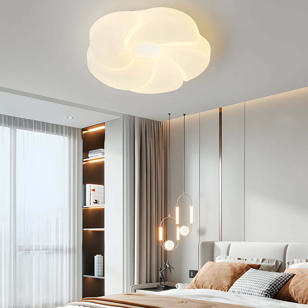 Milky White Flower LED Modern Ceiling Light